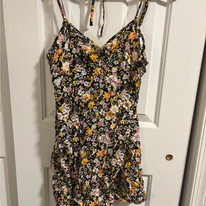 Wild Fable Floral Mini Dress - Black, Yellow, Purple